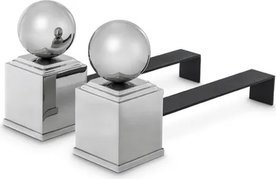Produktbild von Casa Padrino Luxus Feuerbock Set Silber / Schwarz 52 x 12,5 x H. 27 cm - Kamin Zubehör - Luxus Kollektion