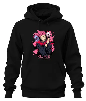Productafbeelding van Jujutsu Kaisen, Sukuna, Koning van de Vloeken, Anime, Esthetiek, Cadeau, Manga, Uni Hoodie, Zwart, XXL