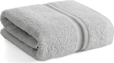 Image de EUROFIRANY | Serviette - 50x90 cm - Argent - Doux, absorbant, design élégant