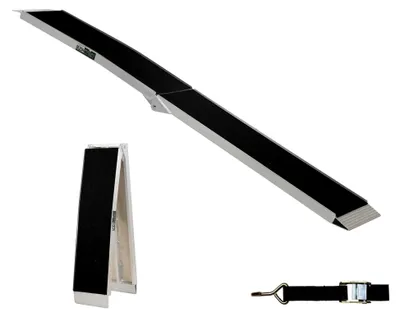 Produktbild von Klappbare Auffahrrampe 228 cm 340 kg Traglast Aluminium Anti-Rutsch E-Bike Fahrradrampe Motorradrampe