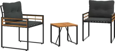 Obrázok produktu pre Záhradný nábytok s vankúšom 3 pcs Tlmená sivá