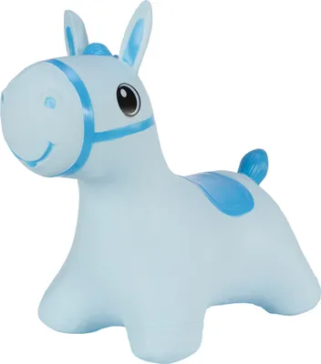 Produktbild von Hoppimals Höpftier blau Pferd mit Pumpe Hüpfpferd aufblasbares Hüpfspielzeug aus Gummi