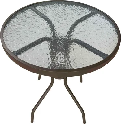 Produktbild von Gartentisch Ibiza Balkontisch Bistrotisch Ø60x70 cm rund braun Metall/Glas