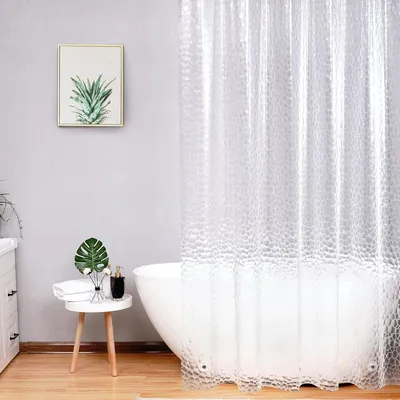 Produktbild von Duschvorhang Transparent mit Magneten und Hexagon Muster 150x200 wasserdicht