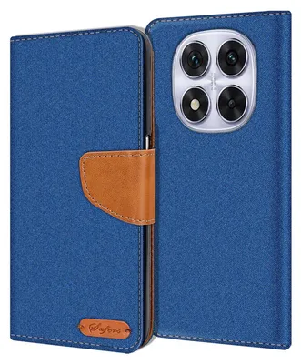 Produktbild von Conie Jeans Style Klapp Tasche für Xiaomi Redmi Note 14 Pro 5G Kartenfach Hülle Rundumschutz in Blau