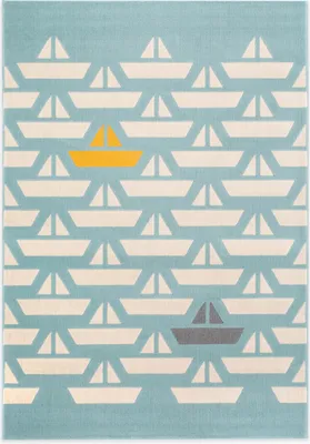 Produktbild von Kinderzimmerteppich rechteckig Schiff (Blau), 120 x 170 cm