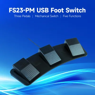 Obrázek produktu pro FS23-PM USB trojitý nožní spínač Multifunkční přizpůsobený nožní mechanický spínač pro pořizování obrazu Ovládání hudebních her
