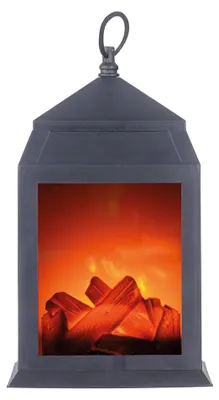 Produktbild von LED Kamin, Tischlampe, schwarz, Kaminfeuer, 3000K, H 15,8 cm