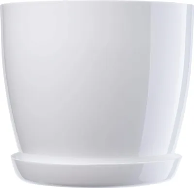 Zdjęcie produktu dla KADAX Doniczka z Podstawką Plastikowa Osłonka Donica 20cm Biała Na Kwiaty Kadax