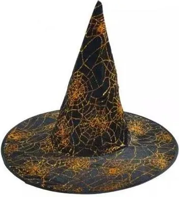Produktbild von Hexenhut schwarz-gold 32 x 32 cm
