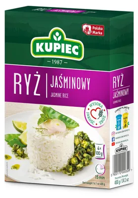 Zdjęcie produktu dla Ryż jaśminowy długoziarnisty 4 x 100 g
