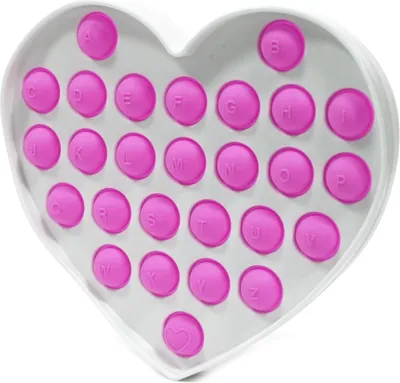 Produktbild von Push Pop It Fidget Toy Herz - Anti-Stress Spielzeug Silikon Blasen Bunt 15cm Entspannung