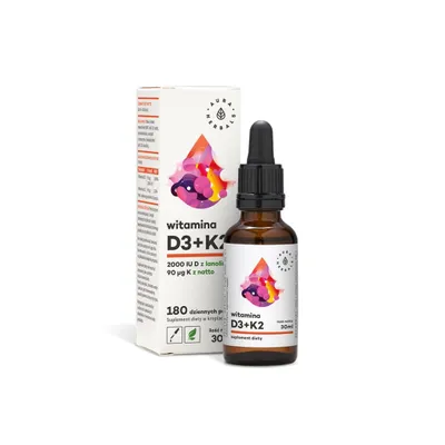 Produktbild von Aura Herbals Vitamin D3 2000IU + K2mk7 30 ml Tropfen