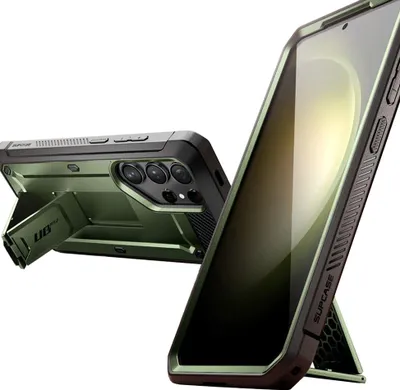 Produktbild von Supcase, Samsung Galaxy S24 Ultra stoßfeste Rundumhülle mit Ständer, Khakigrün