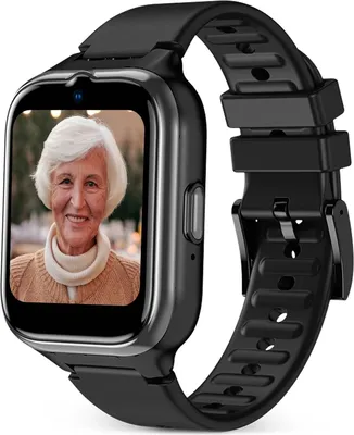 Zdjęcie produktu dla smartwatch 4G dla seniorów z dużymi literami, przyciskiem SOS, GPS i kółkiem bezpieczeństwa, połączeniami telefonicznymi/wideo, zarządzaniem tętnem za pomocą aplikacji