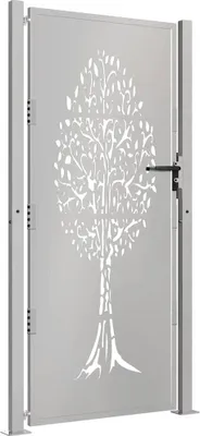 Produktbild von vidaXL Gartentor 100x200 cm Cortenstahl Baumdesign