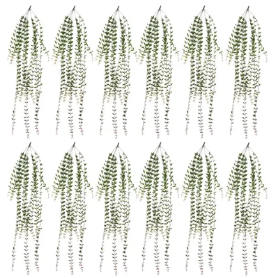 Image de Elzusha - Lot de 12 plantes suspendues artificielles en forme de feuilles