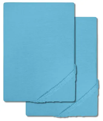 Obrázek produktu pro Setex Feinbiber napínací prostěradlo, tyrkysové, 90 x 200 cm, balení po dvou kusech