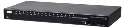 Produktbild von ATEN 16-Port USB 3.0 4K DisplayPort KVM Switch, 4096 x 2160 Pixel, 4K Ultra HD, 26,66 W, Schwarz