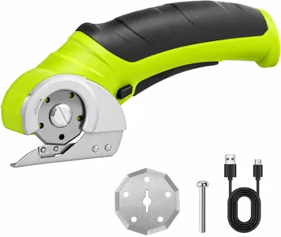 Immagine prodotto di Forbici elettriche, senza fili – Lame autoaffilanti, autonomia di 25 minuti, peso di 0,39 kg, ideali per cartone, carta, pelle, plastica e progetti fai-da-te