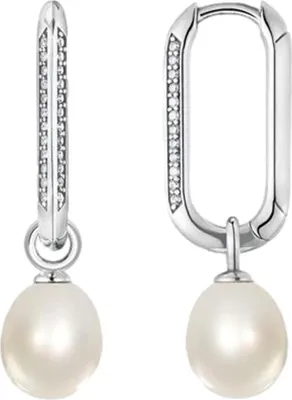 Produktbild von THOMAS SABO Creolen "Glieder und Perlen" Silber Zirkonia CR6