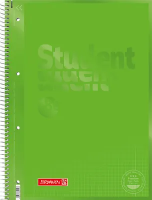 Immagine prodotto di BRUNNEN 1067928152 Collegeblock Student Premium Colour Code A4 quadrato, con linea di margine interna ed esterna, Lin. 28 Copertina: kiwi