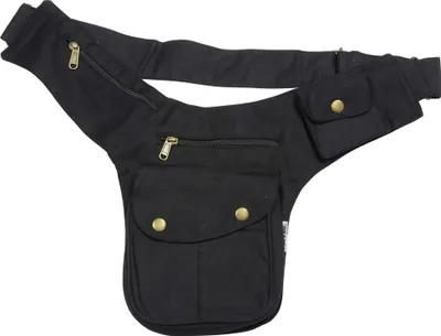Produktbild von Premium Gürteltasche - Buddy - schwarz - messingfarben - Bauchtasche - Hüfttasche