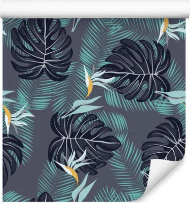 Immagine prodotto di 10m VLIES WALLPAPER rotolo fiori foglie palme monstera esotici tropici XXL