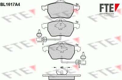 Produktbild von FTE Bremsbeläge Satz Vorne Bremsklötze für VW Golf IV Schrägheck (1J1) 9010251