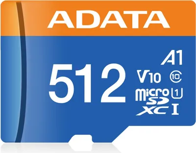 Imagen del producto de Tarjeta MicroSDHC ADATA de 512GB, UHS-I, Clase 10, 100/20 MB/s, con adaptador.