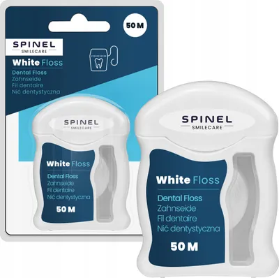 Produktbild von Spinel Zahnseide 50m PTFE gewachst weiß sanft reißfest menthol
