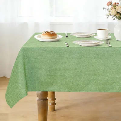 Immagine prodotto di Tovaglia impermeabile, lavabile, effetto lino, 240 x 135 cm, verde, rettangolare, in poliestere