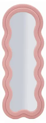 Produktbild von Wandspiegel Teddy Wavy in rosa Bouclé 67x166 cm