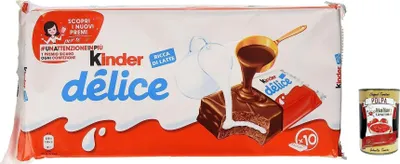 Produktbild von 3x Kinder Ferrero Delice kekse Kuchen riegel schokolade Kakao milch 390g + Italian Gourmet Polpa 400g