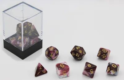 Produktbild von HOT Games Würfel Set braun-weiß 7 Stück Kunststoff brick