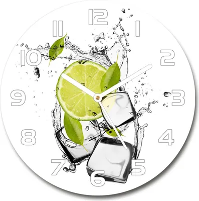 Produktbild von Wanduhr aus Glas 30fi Glasbild Glasuhr Gehärtetes Glas - weisse-zeiger - Lime with ice
