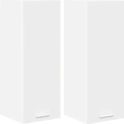 Produktbild von Hängeschrank mit Tür 2 pcs Weiß 30 x 31 x 80 cm Holzwerkstoff
