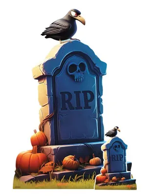Produktbild von Halloween - Cartoon - Grabstein - Pappaufsteller Standy - 56x175 cm