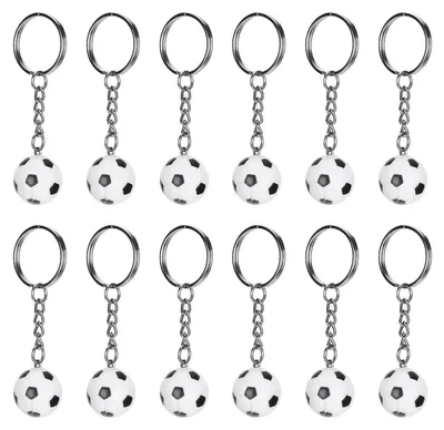 Produktbild von 12 Stück Fußball-Schlüsselanhänger, Mini-Simulationsanhänger für Party, Geschenk, Schulpreis