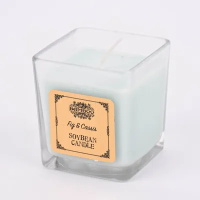 Produktbild von Duftkerze im Glas aus Sojawachs quadratisch Soybean Candle verschiedene Düfte 7x7x7,5cm
