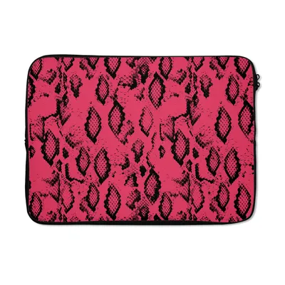 Produktbild von MuchoWow® Laptop Hülle 14 ZollSchlangendruck - Rosa - Schwarz Laptoptasche - Laptoptasche - Stoßsicher - Schutzhaube