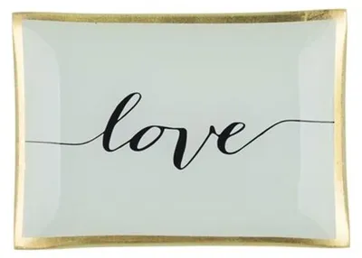 Image de Gift Company Assiette en verre Love Plates Love M, Assiette décorative, Bol, Verre, Coloré, 10 x 14.2 cm, 78316