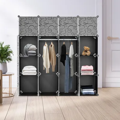 Produktbild von Jopassy Kleiderschrank DIY Badregal Bücherregal für Miethaus Schuhregal 16 Fächer