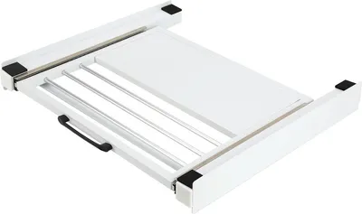 Image de Aopunly Cadre de liaison avec porte-serviettes Cadre intermédiaire pour lave-linge/sèche-linge Blanc
