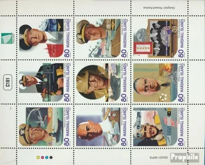 Produktbild von Briefmarken Marshall-Inseln 2001 Mi 1507-1515 Kleinbogen (kompl.Ausg.) postfrisch Amerikanische Kriegshelden