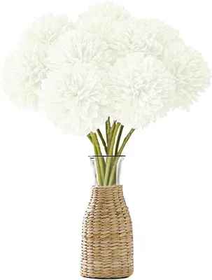 Immagine prodotto di Ortensie artificiali, 12 pezzi, in seta, per la decorazione della casa, colore bianco