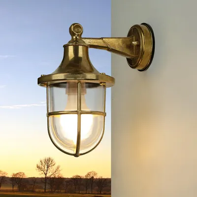 Produktbild von Wandlampe Messing IP64 Maritim wetterfest SANTORIN Außenleuchte Balkon Haustür Hof außen Terrasse