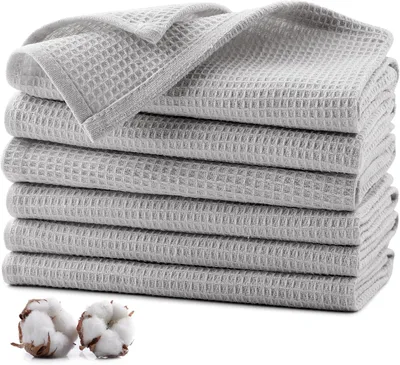 Produktbild von Geschirrtuch Geschirrtücher aus 100 % Baumwolle, 35 x 35 cm, saugfähige Küchentücher, weiche Geschirrtücher, dicke Premium-Waffeltücher, Geschirrtüche