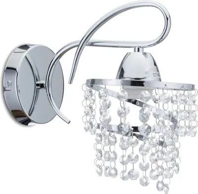 Zdjęcie produktu dla HowHomely kinkiet lampa ścienna kryształ glamour 15x25x25 cm E27 szkło stal chromowana