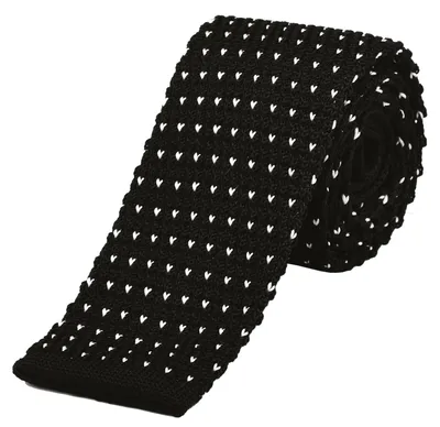 Produktbild von DonDon schmale Strickkrawatte 5 cm - schwarz-weiß